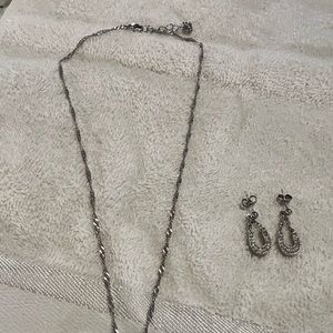 Montana Silversmiths Rhinestone Horseshoe necklace and matching earrings.